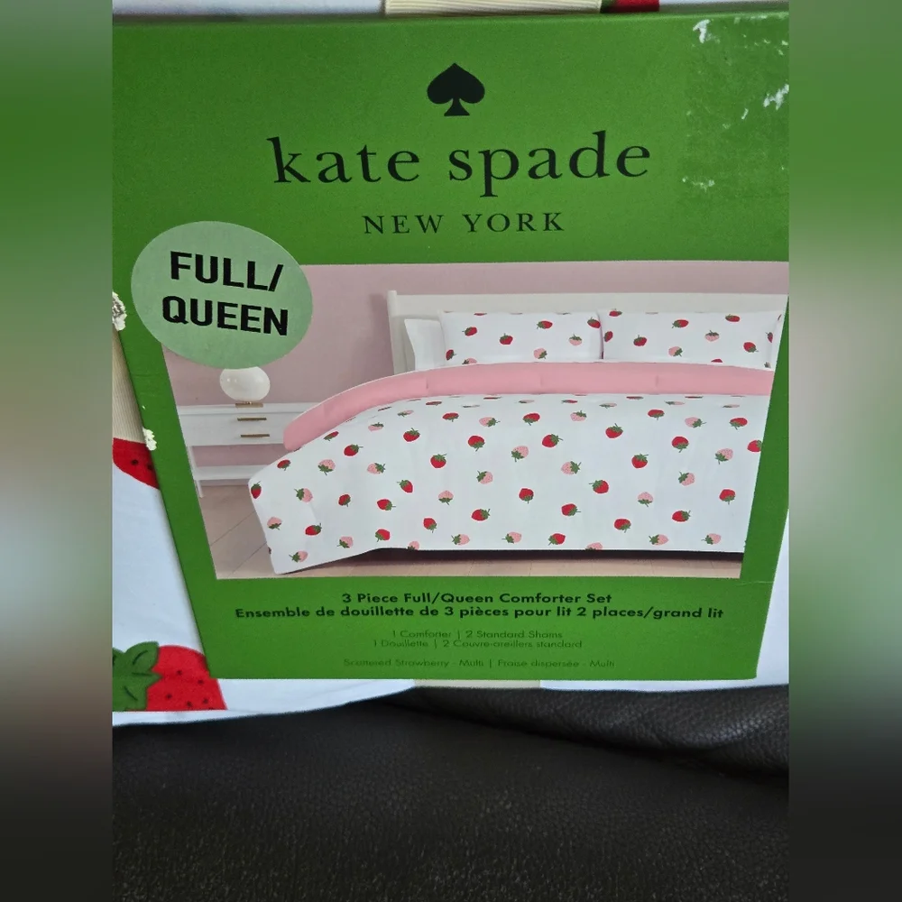 Kate Spade Scattered Strawberry Print Comforter Set